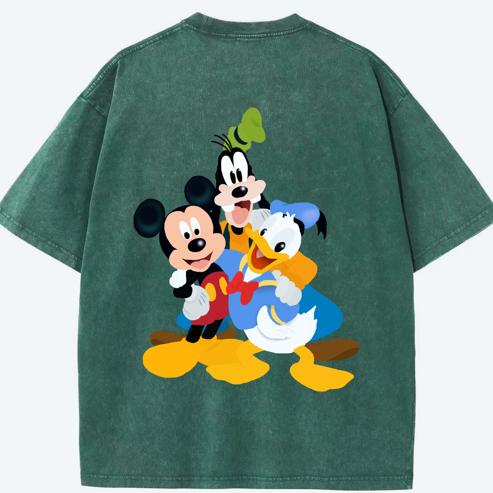 （画像用） ミッキーマウス Mickey Mouse 綿100% ヴィンテージ風 半袖Tシャツ（背面プリント）